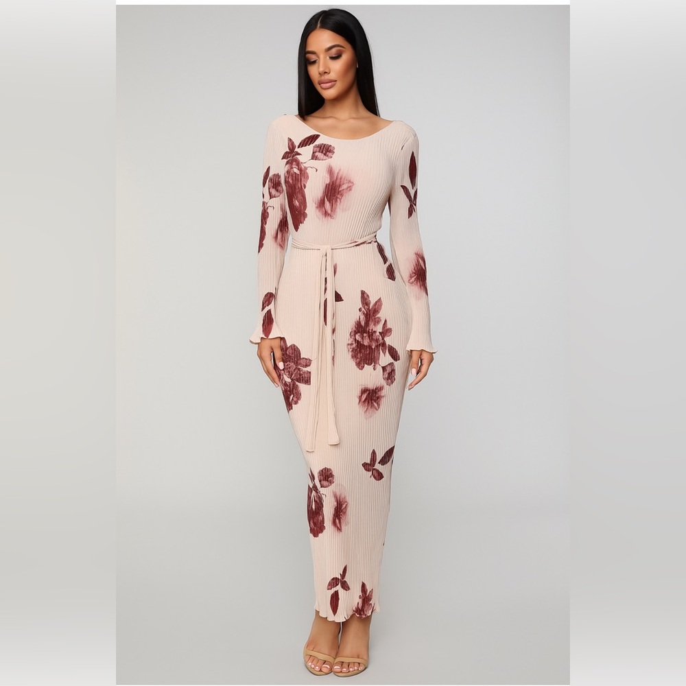 Floral Long Sleeve Maxi Dress